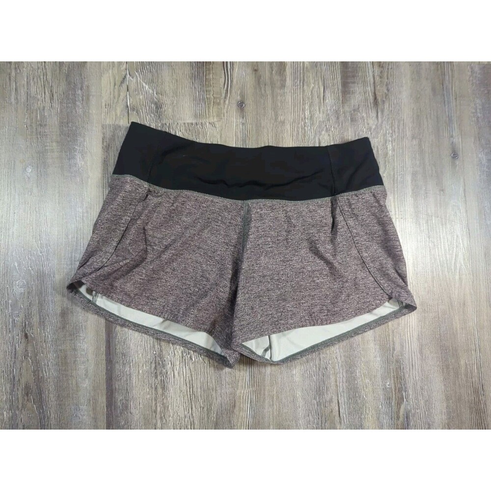 Lululemon Run Times Shorts 4" Womens Size 4 Gray Black Lined Running Athleisure